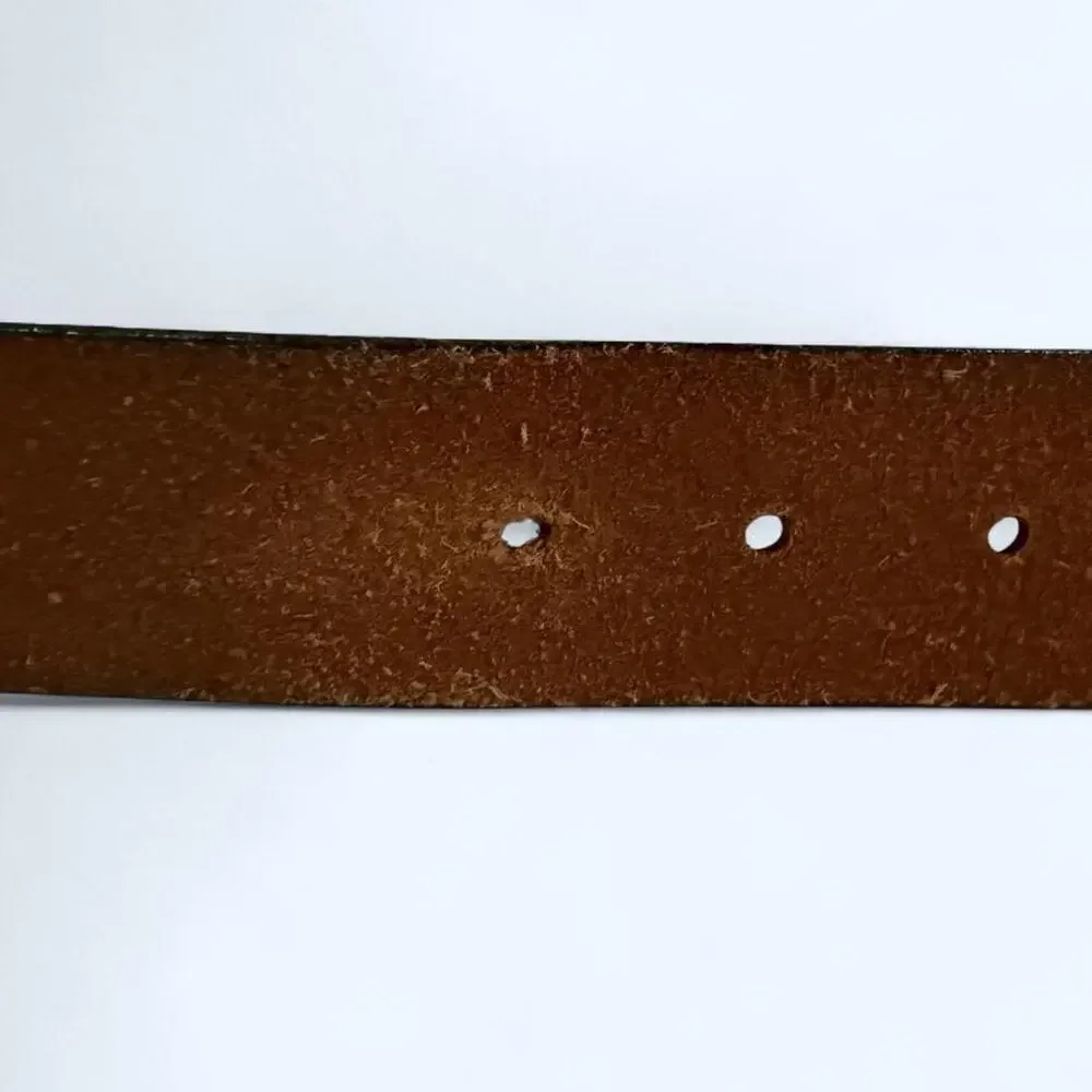 VTG Ralph lauren western cognic brown brass gold leather belt XL